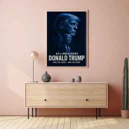 Donald Trump Resolute Leadership Monochrome Portrait Photography Realism Patriotism Poster