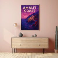 Amalfi Coast Poster for Coastal Home Decor Wall Art