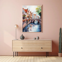Belgium Bruges Canal and Old Town Poster