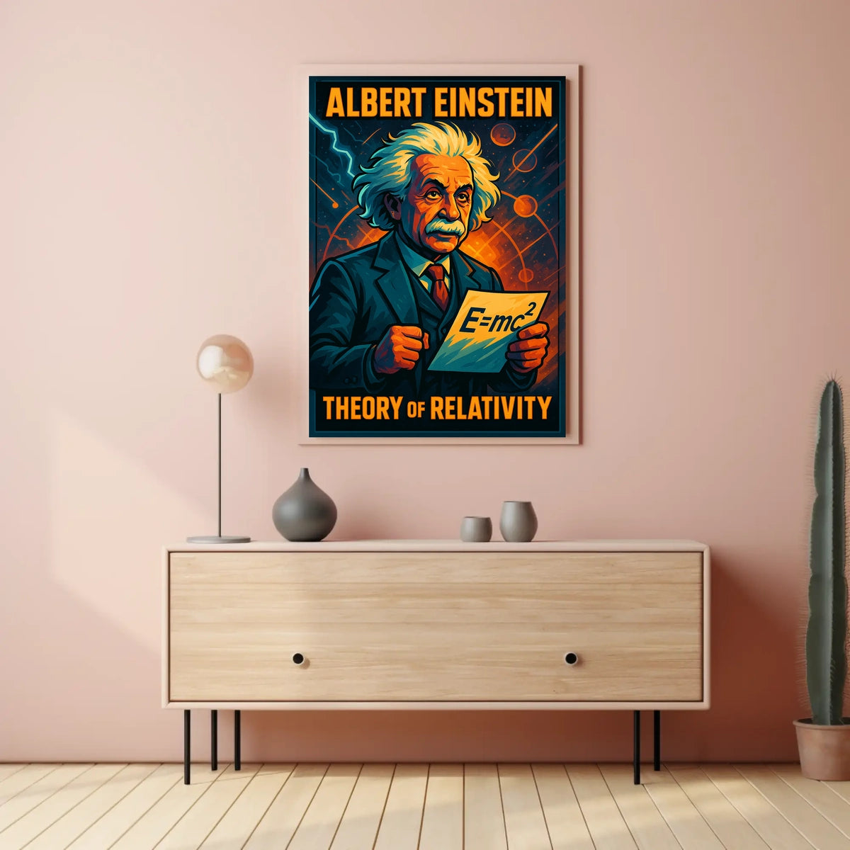 Einstein Relativity Vintage Science Wanderlust Poster