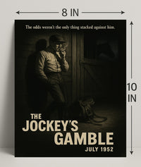 The Jockey's Gamble Noir Vintage Sports Poster