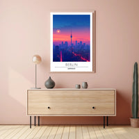 Berlin Twilight Skyline with Iconic TV Tower Cityscape Poster