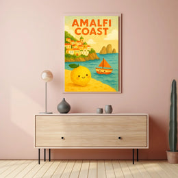 Amalfi Coast Adventure Poster Wall Art Decor Living Room