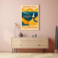 Florida's Vibrant Tribute: Retro Travel Poster