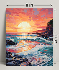 Vibrant Coastal Sunset Poster