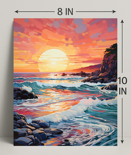 Vibrant Coastal Sunset Poster