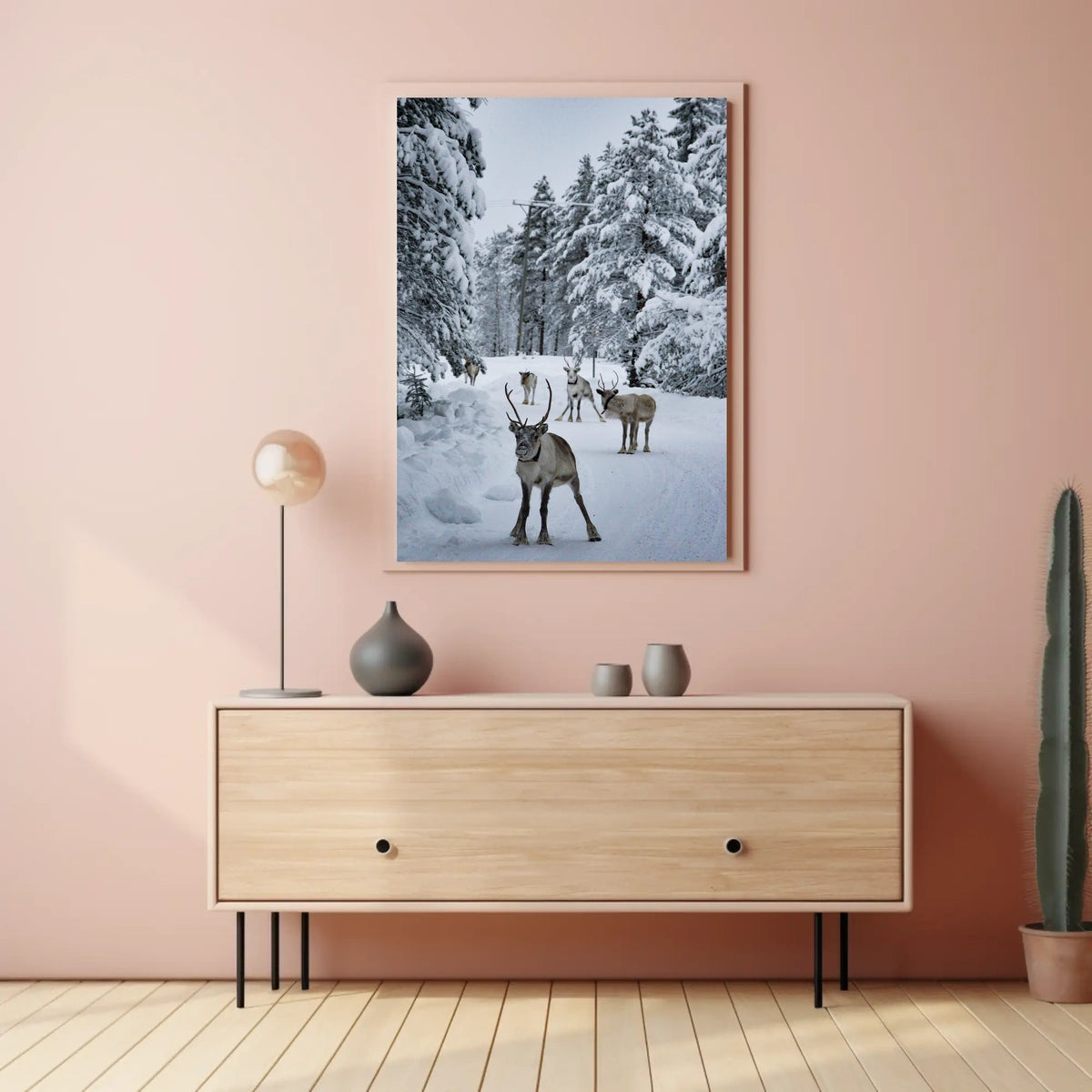 Winter Wonderland With Reindeer Poster