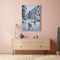 Winter Wonderland With Reindeer Poster