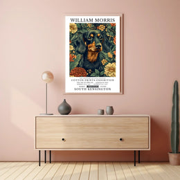 19th Century Dachshund and Floral Prints Cultural Poster