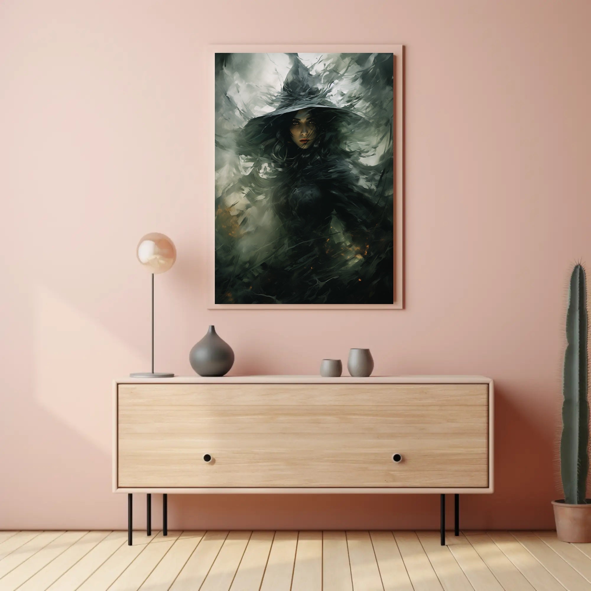 Enigmatic Witch In The Shadows Poster