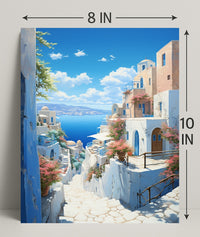 Serene Mediterranean Pathway Poster
