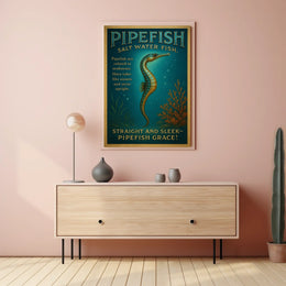 Pipefish Illustration: Vintage Marine Life Educational Poster