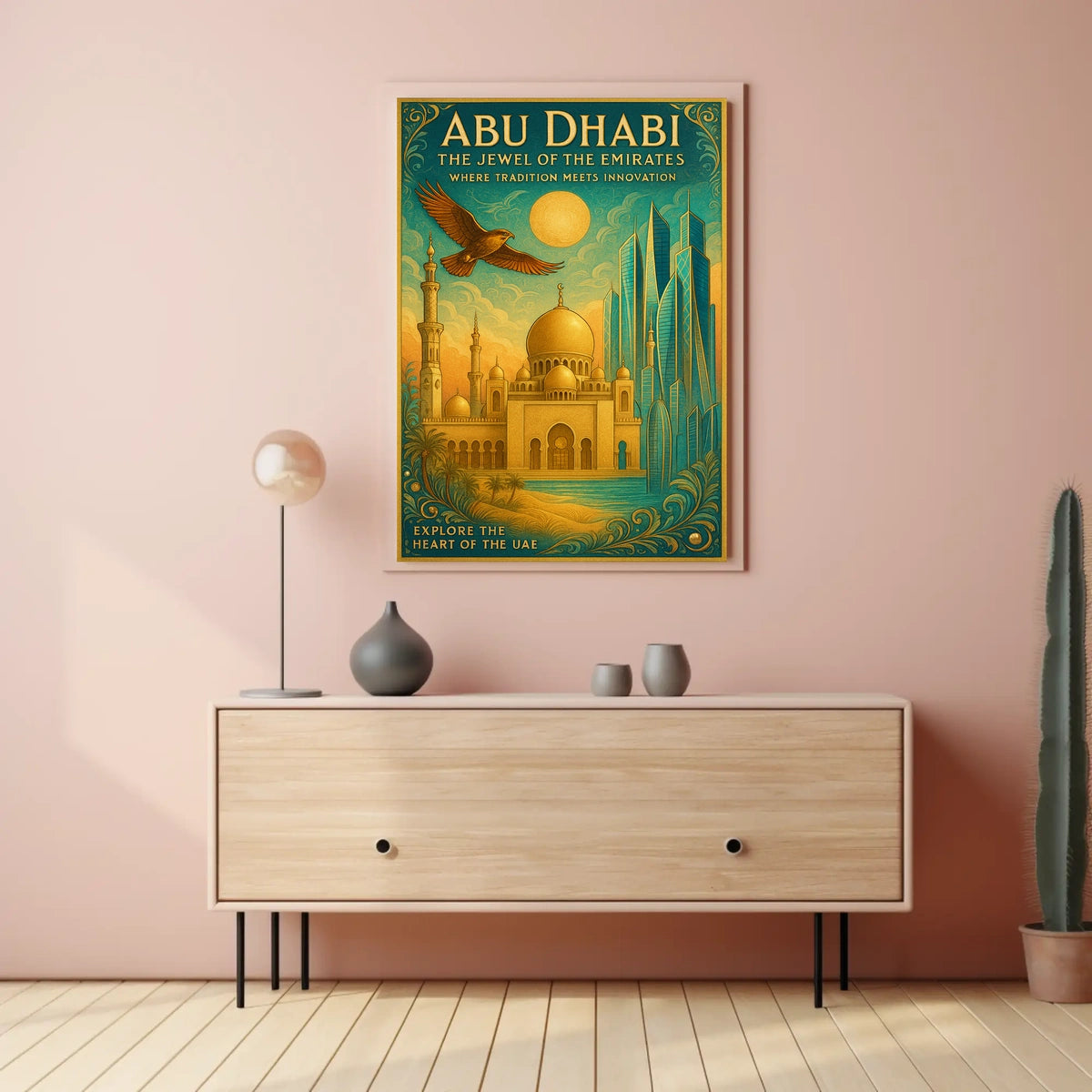 Abu Dhabi Cityscape Jewel of the Emirates Cultural Poster