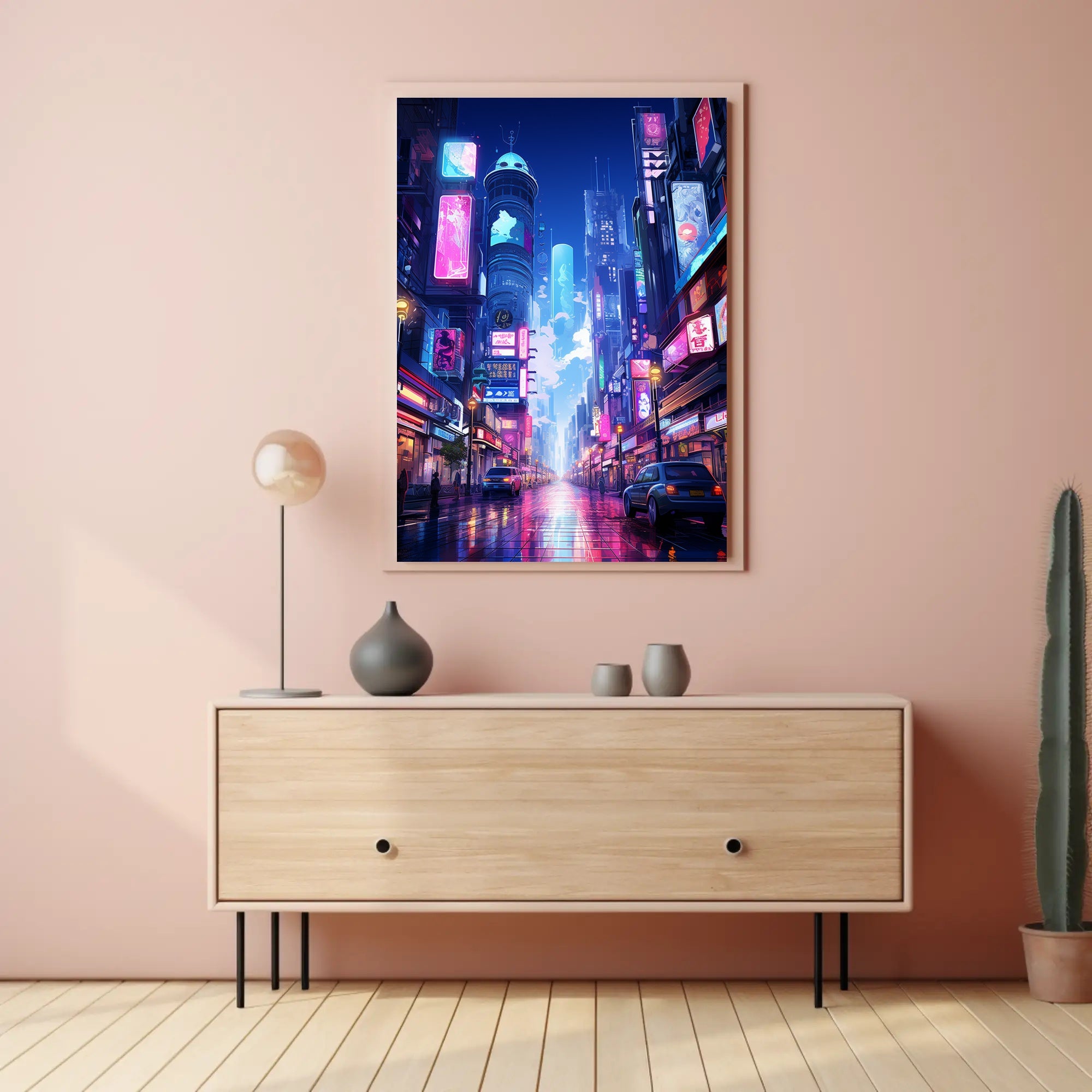 Neon Cityscape Poster