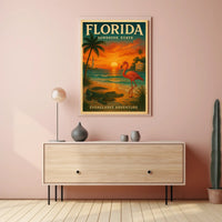 Florida Everglades Adventure Vintage Travel Poster