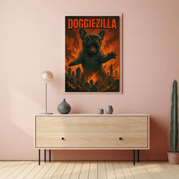Doggiezilla Poster Real World Scenery Wall Art 18x24