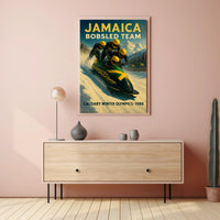 Jamaica Bobsled Team 1988 Winter Olympics Poster