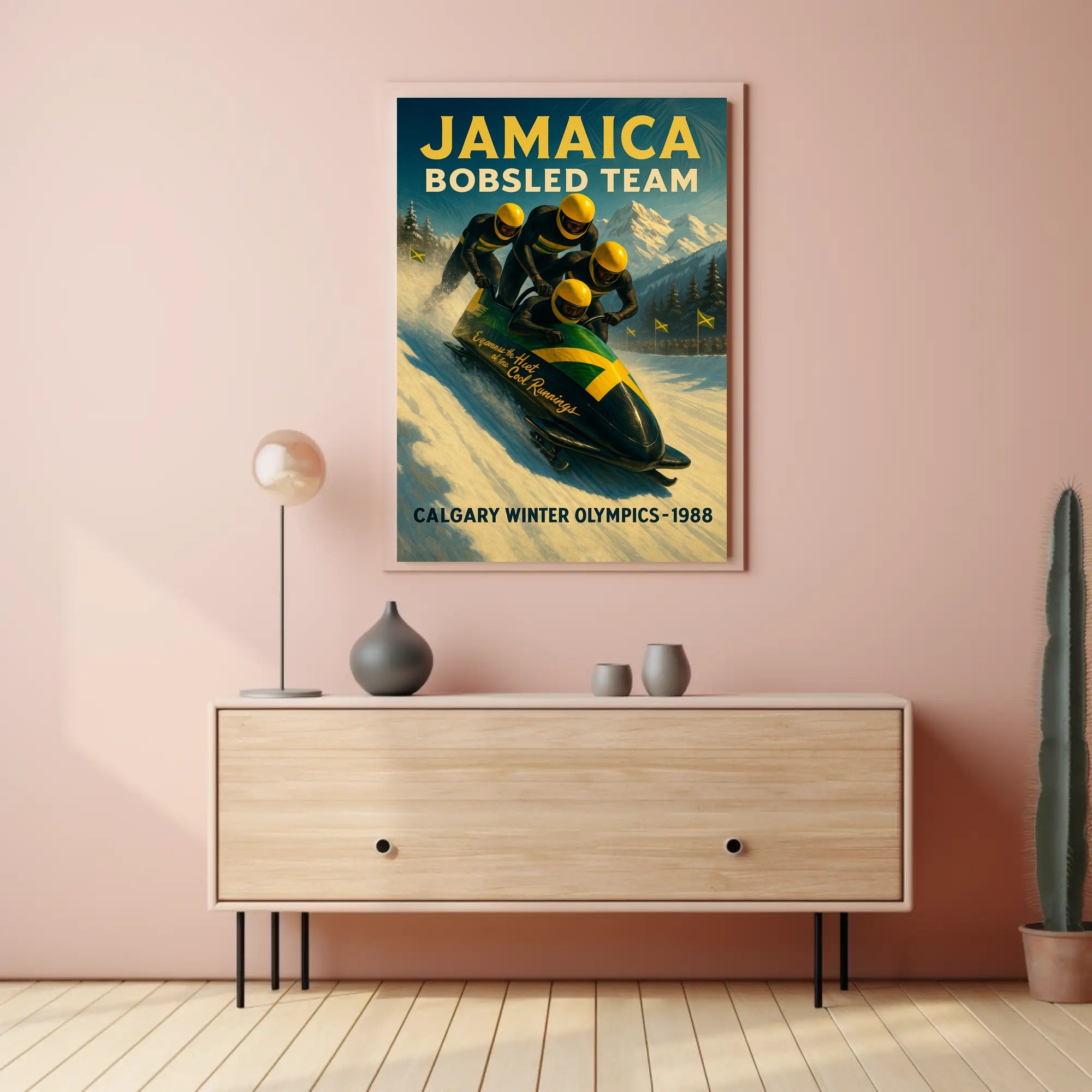 Jamaica Bobsled Team 1988 Winter Olympics Poster