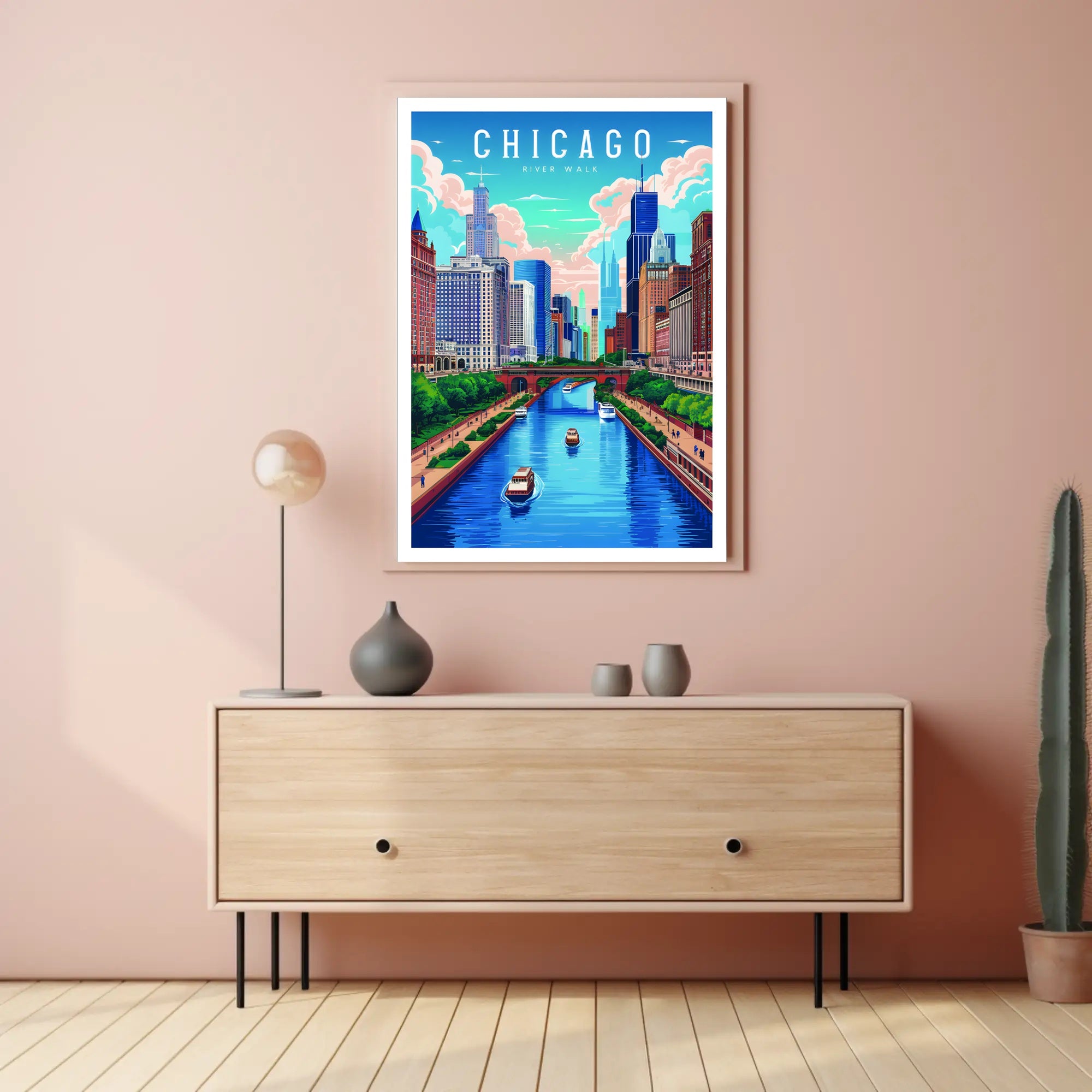 Chicago River Walk Poster