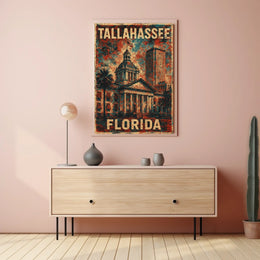 Tallahassee Capitol Retro Collector Poster