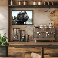 Whimsical Houseboat Scene on Fantasy Poster