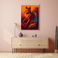 Geometric Fox Dj Poster