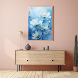 Serene Blue Blossoms Poster