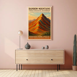 Rainbow Mountains ChinaS Geological Poster