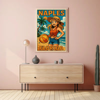 Naples Florida Beach Vibes Poster Coastal Wall Art 18x24