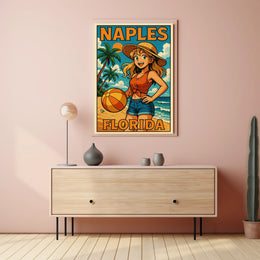 Naples Florida Beach Vibes Poster Coastal Wall Art 18x24