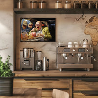 Surreal Dining Scene in a Plane - Artistic Poster