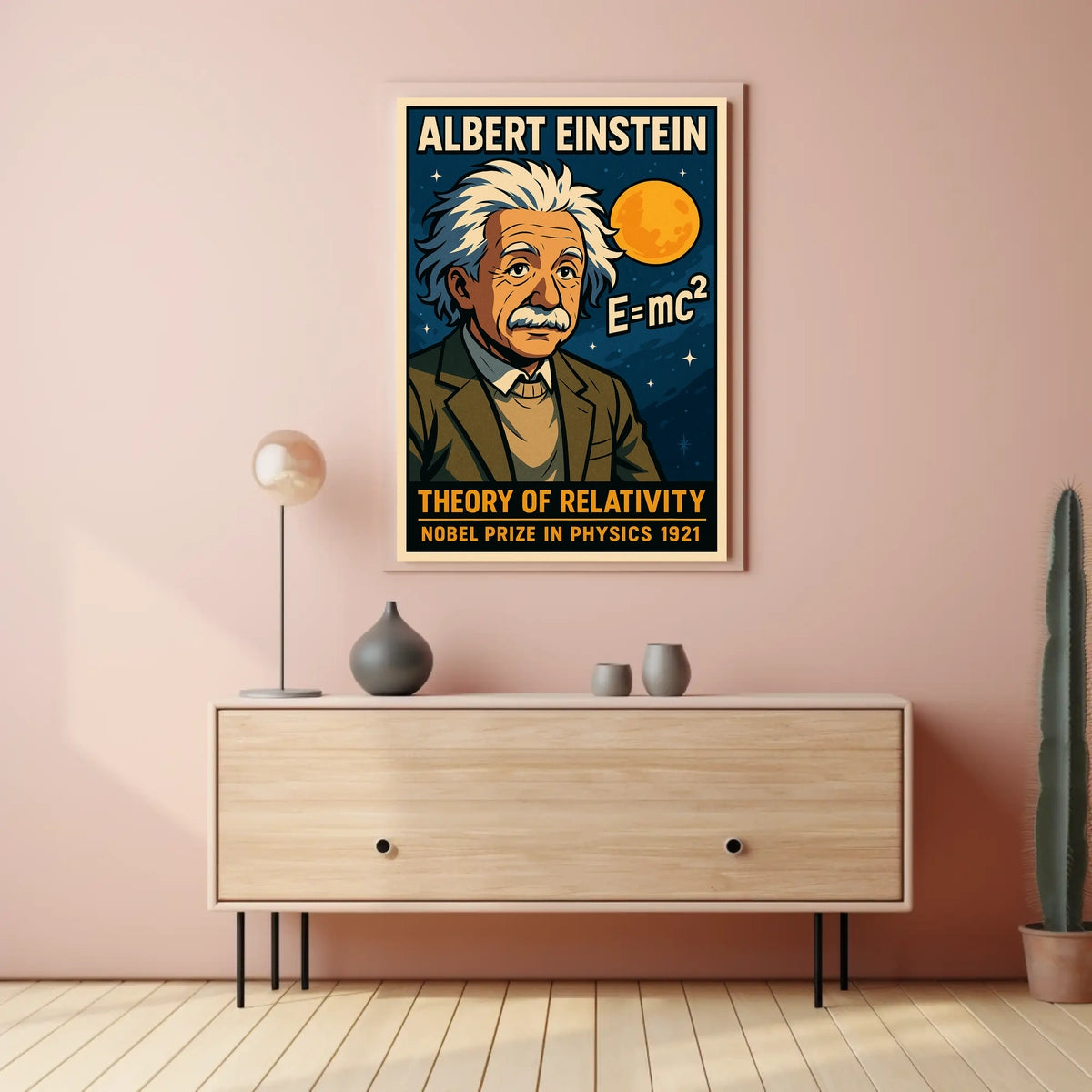 Einstein Relativity Educational Poster