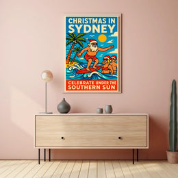 Coastal Christmas Sydney Harbour Yuletide Dream Decor Lovers Wanderlust Iconic Wall Poster