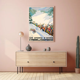 Winter Sports at St. Pierre de Chartreuse Poster PosterGoat
