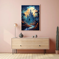 Enchanted Castle Under The Moon Poster