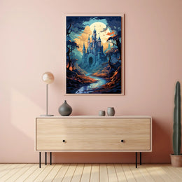 Enchanted Castle Under The Moon Poster