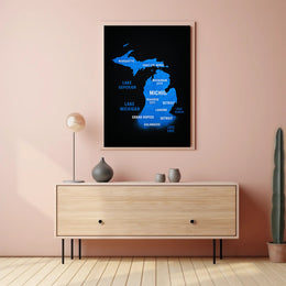 Michigan and the Great Lakes Map Poster PosterGoat
