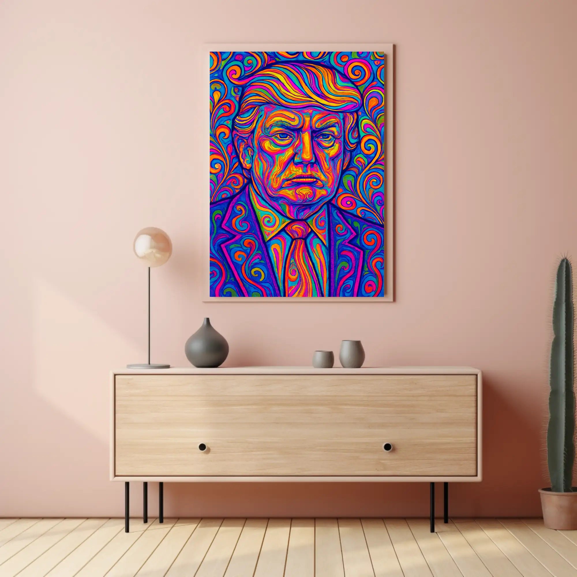 Psychedelic Presidential Donald Trump Portrait Poster PosterGoat