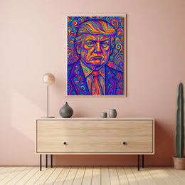 Psychedelic Presidential Donald Trump Portrait Poster PosterGoat