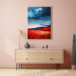 Bold Landscape In American Flag Colors Abstract Poster