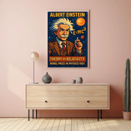 Albert Einstein Relativity Theory Vintage Scientific Museum Wall Art Timeless Iconic Decor Poster