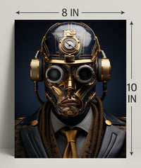 Steampunk Cyborg Portrait Poster PosterGoat