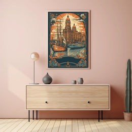 Vintage Maritime Illustration Poster