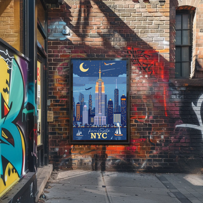 NYC Skyline Vintage Poster