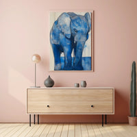 Blue Elephant Modern Poster Wall Art Print