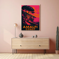 Amalfi Coast Poster Wall Art for Coastal Home Decor