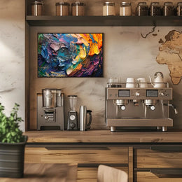 Vibrant Abstract Art Poster with Dynamic Brushstrokes