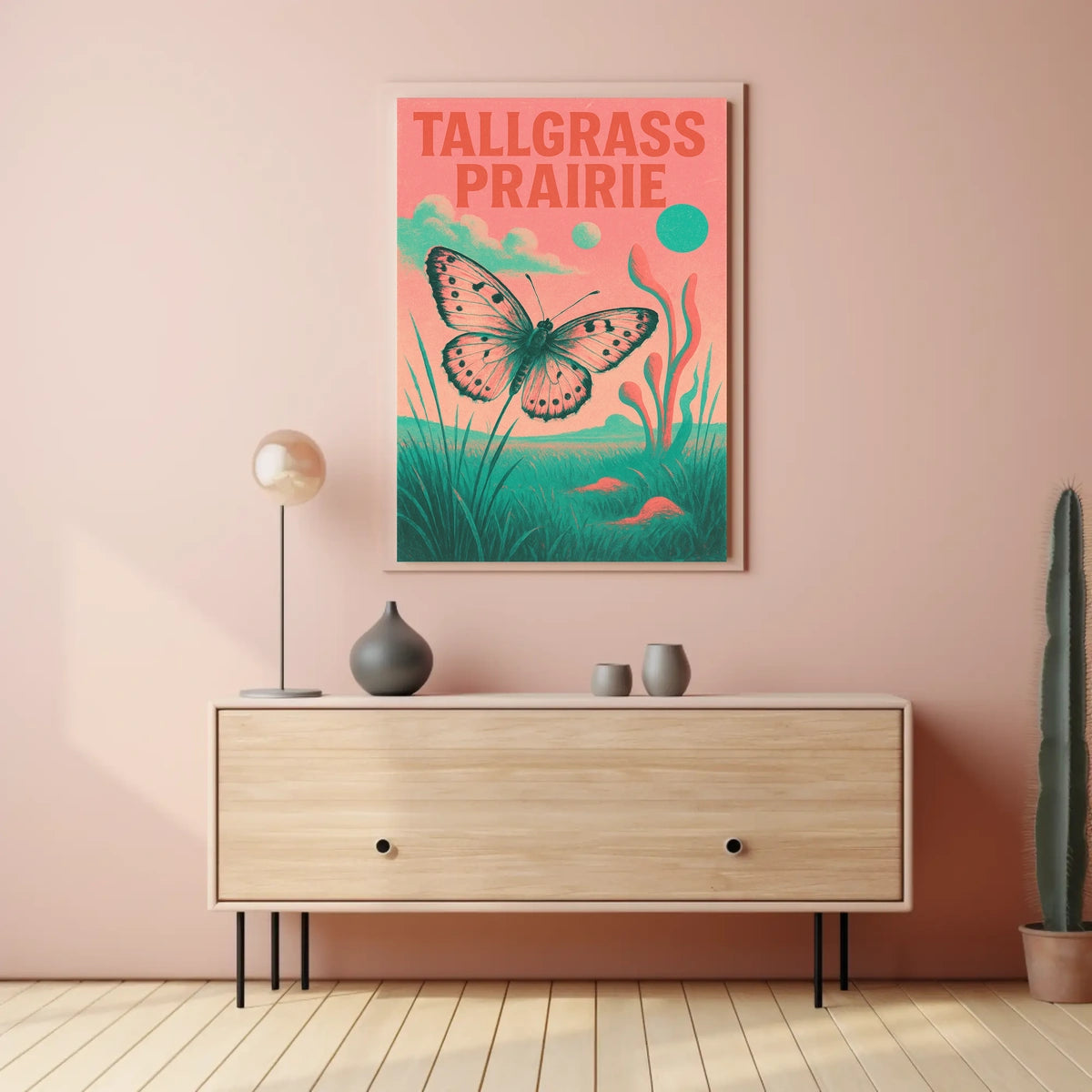 Tallgrass Prairie Vintage Landscape Decor Poster