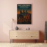 Philadelphia Liberty Vintage Art Poster: Iconic Symbols
