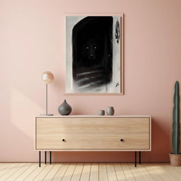 Wolf's Gaze: Mysterious Shadows Animal Poster PosterGoat